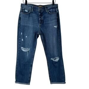 Joe's Jeans The Scout Mid Rise Slim Boyfriend Jeans Med Wash Distressed 31